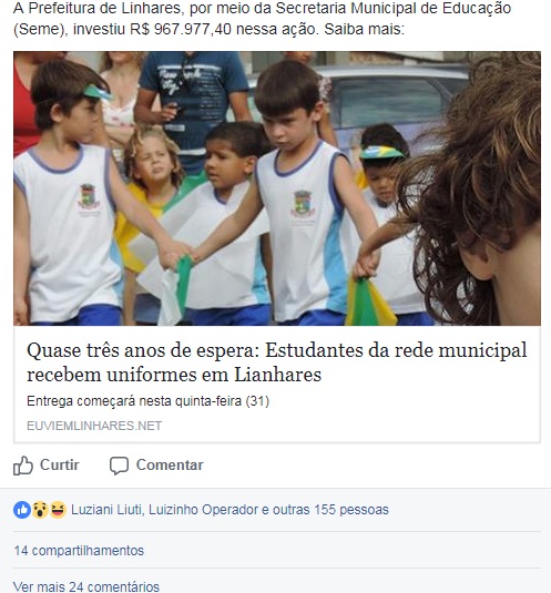 Educação na rede municipal: Uniforme não foi entregue conforme prometido, dizem pais