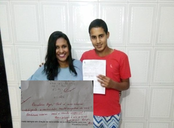 Estudante autista tem nota máxima em Matemática e emociona mãe em Linhares