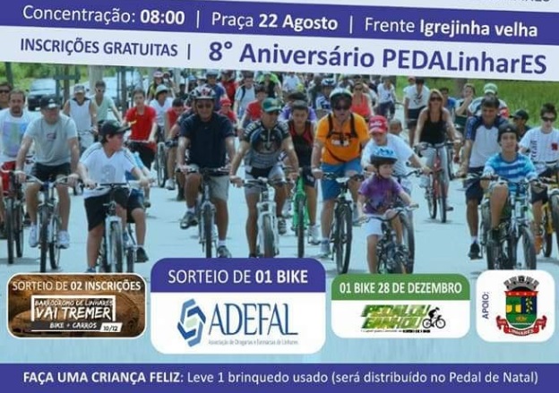 Pedal, arrecadação de brinquedos e muito mais no feriado em Linhares