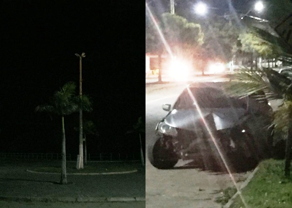 Escuridão: Falta de iluminação em rotatória causa acidentes no Pontal