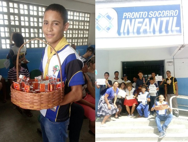 Adolescentes distribuem abraços, lanche e oração no HGL
