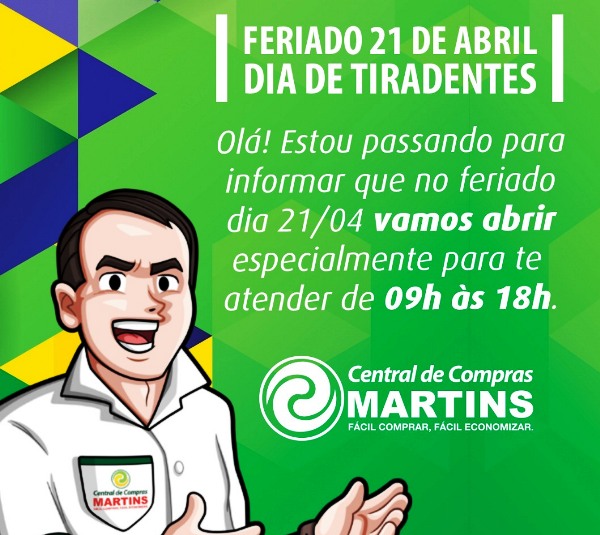 Sim, o Martins abre hoje, especialmente para você! Confira as ofertas: