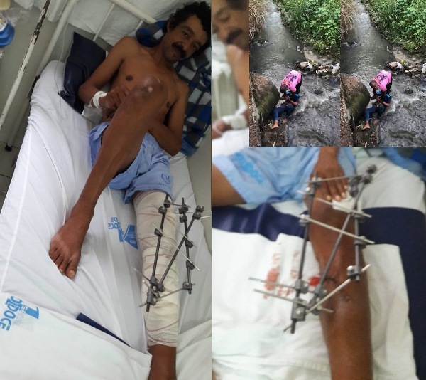 Nem faz ideia de quando voltará a andar, diz irmão de homem que caiu em valão de esgoto, no Aviso