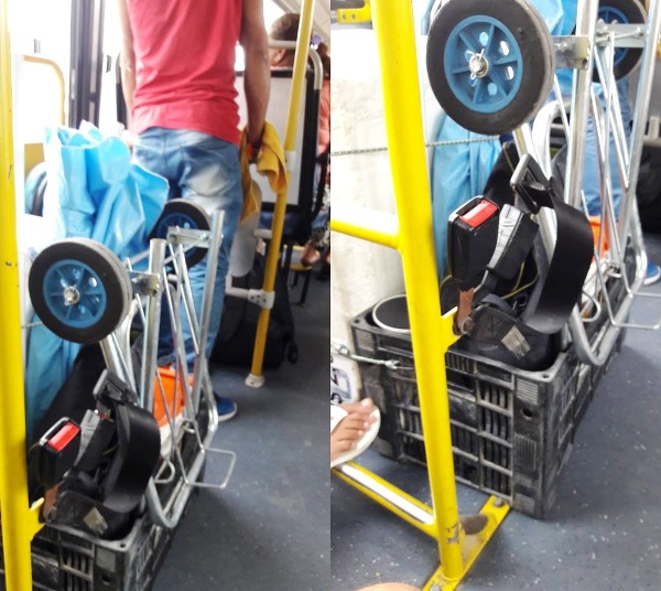Ambulante ocupa espaço de cadeirante em ônibus na viagem até o Centro de Linhares