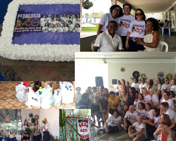 Fotos do encontro: 1ª Turma de Pedagogia de Linhares arrecada produtos e doa à projeto de Linhares