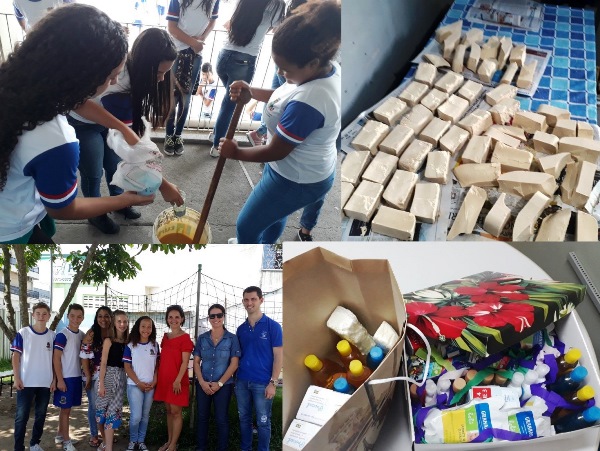 Estudantes arregaçam as mangas, fazem sabão caseiro e ajudam abrigo em Linhares