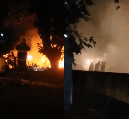 Vídeo: Incêndio destrói residência no bairro Colina, Linhares