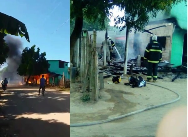 Fogo destrói casa no interior de Linhares e família perde tudo