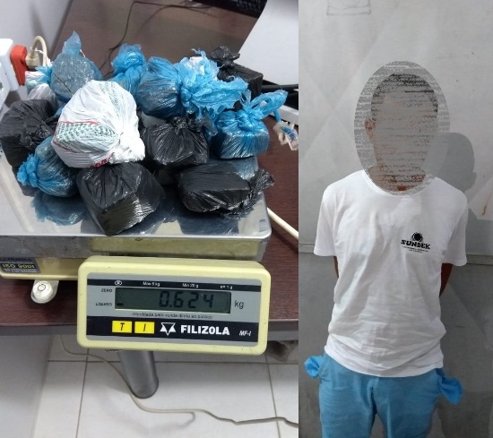 Planalto: Força Tática detém Roberto e apreende mais de 600g de maconha