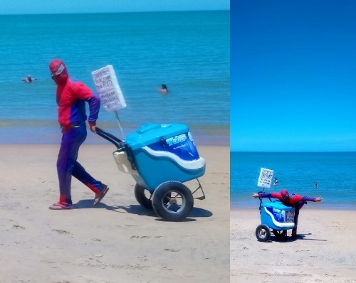Ganhe 1 foto: 'Homem-Aranha' vende muitos picolés em minutos e vira tema da vida real