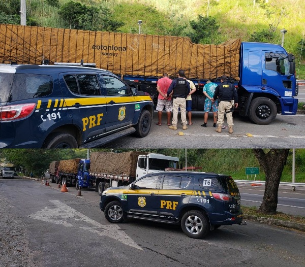 Motoristas de Linhares presos no RJ com cargas de cigarros contrabandeados