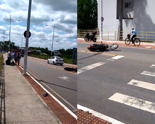 Motos colidem na ponte que liga os bairros Shell e Interlagos, em Linhares