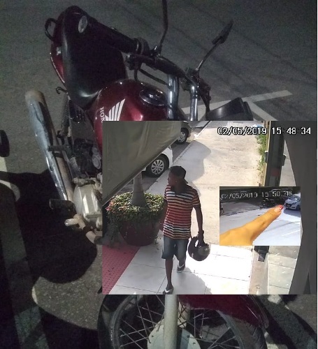 Recuperada: Ladrão troca placa de moto furtada no Centro de Linhares