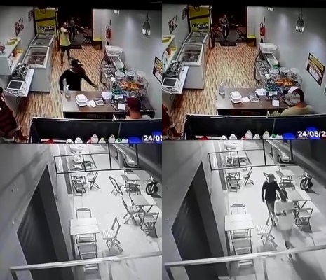 Tem polícia aí? Bandido pergunta aos gritos ao iniciar assalto em açaiteria no Movelar