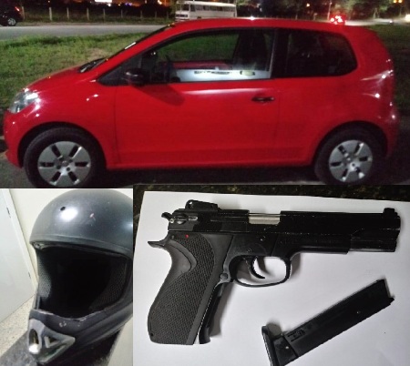Carro recuperado, arma de brinquedo e capacete apreendidos no Interlagos