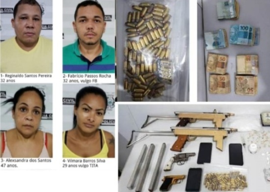 Interlagos: Casais presos e farta apreensão. Autor de duplo homicídio já está na PRL