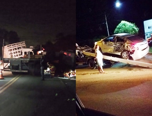 Noite e madrugada com acidentes e morte na BR-101