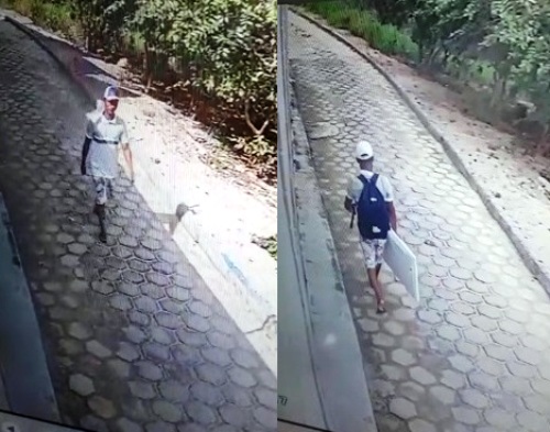 Imagens mostram ação de larápio em bairro de Linhares