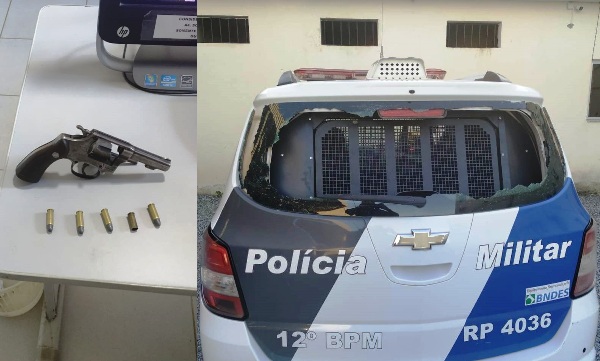 Dedé é conduzido após trocar tiros com a PM e estilhaçar vidro de viatura em Sooretama