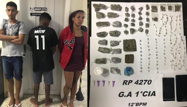 Nininha, B, e adolescente conduzidos à DRL após apreensão de drogas no Santa Cruz