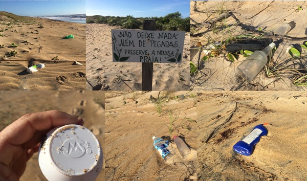Muito lixo: Leitor se decepciona durante caminhada na Praia de Pontal do Ipiranga