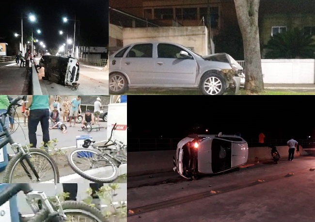 Capotamento, atropelamento e colisão em árvore pelos bairros de Linhares