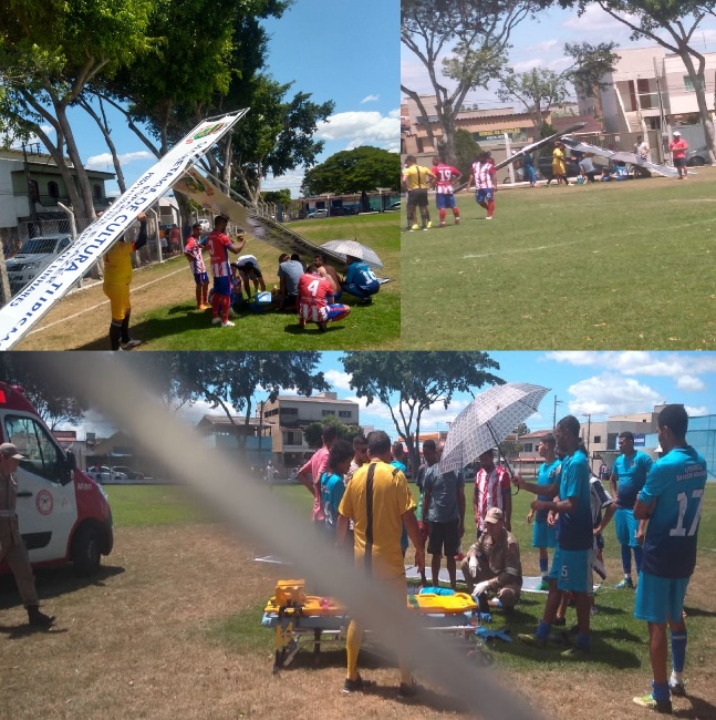 Socorro demorou: Jogador quebra perna em partida de futebol, no Interlagos