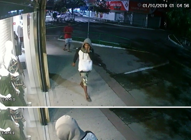 Larápios tentam pescar roupas de loja, mas alarme dispara e furto é frustrado no Centro de Linhares