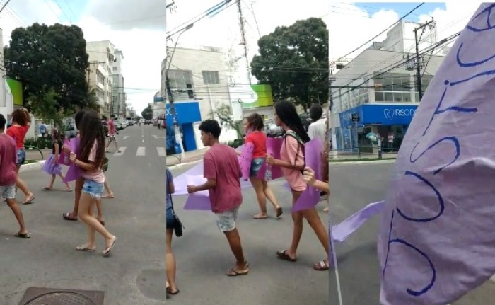 Mãe de garotinha abusada em casa participa de caminhada em Linhares