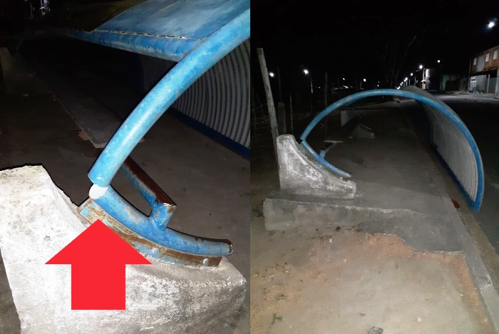 Bandidos destroem abrigos em ponto de ônibus no Santa Cruz