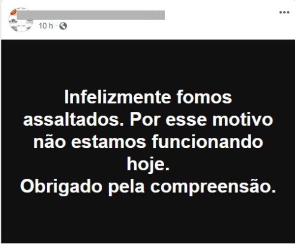 Sooretama: Lanchonete é assaltada e fecha em dia de grande movimento