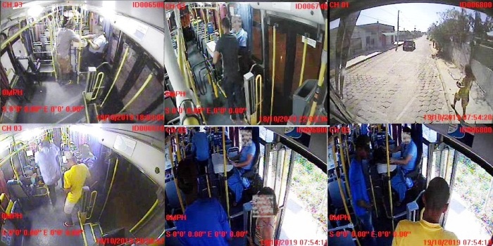 Passageira sai desesperada para escapar de assalto dentro de ônibus da Joana Darc