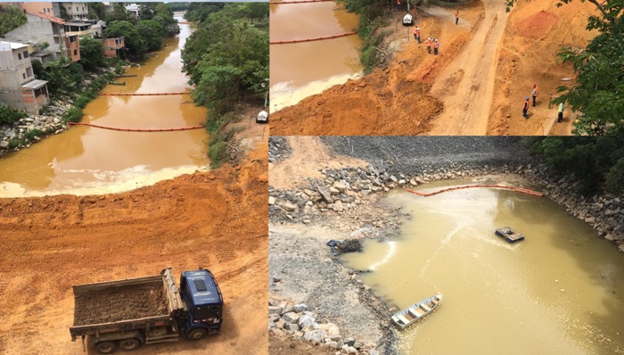 Rio Pequeno: Movimento de profissionais, máquinas pesadas e barco chamam a tenção em Linhares