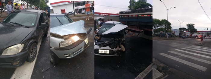 Três carros de passeio e um caminhão envolvidos em acidente na BR-101, em Linhares