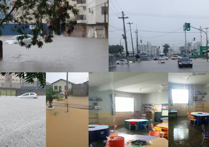 Tarde de caos em Linhares: Chuva alaga em todos os bairros e na BR-101