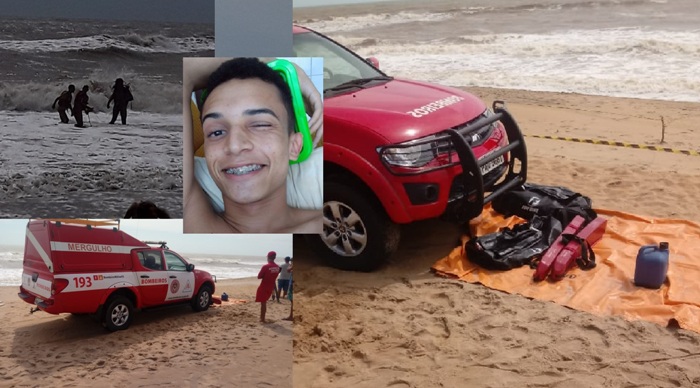 Mar revolto atrapalha buscas pelo corpo de Yago. Mãe está em estado de choque