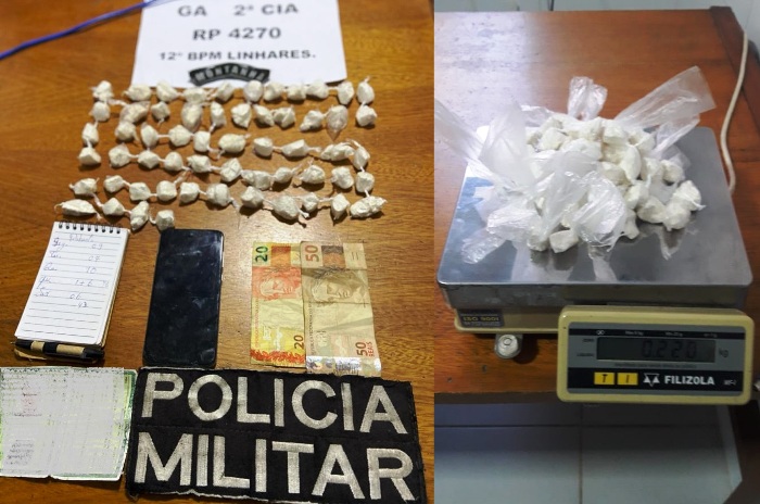 Vendia mesmo, diz jovem sobre cocaína apreendida em Linhares
