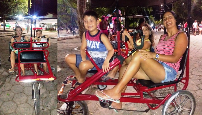 Passeio de triciclo é só alegria no Pontal do Ipiranga. Saiba como locar