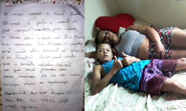 Mãe chora ao encontrar carta com pedido de ajuda na mochila do filho