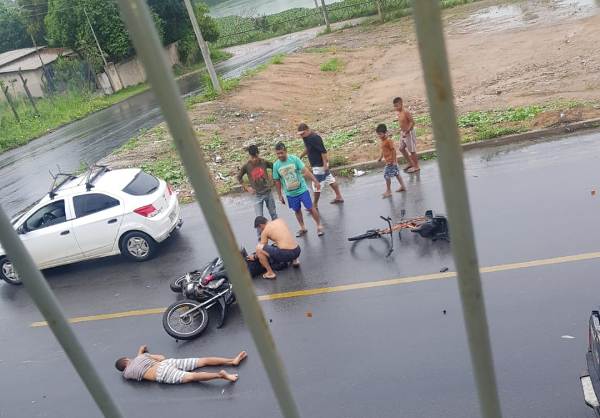 Acidente entre moto e bicicleta deixa feridos no Interlagos