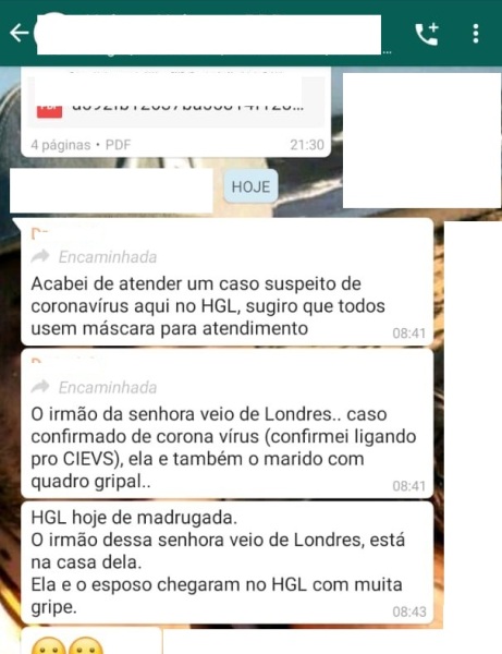 HGL atende casal com suspeita de coronavírus
