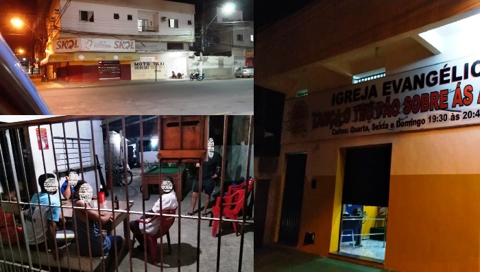 Comércios e igreja fechados pela GCM na noite desta segunda, em Linhares