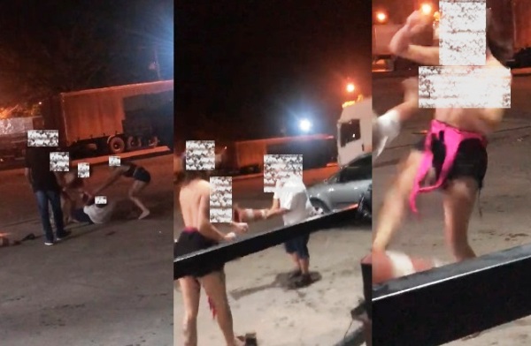 Travesti e motorista saem no tapa em pátio de posto de combustíveis de Linhares