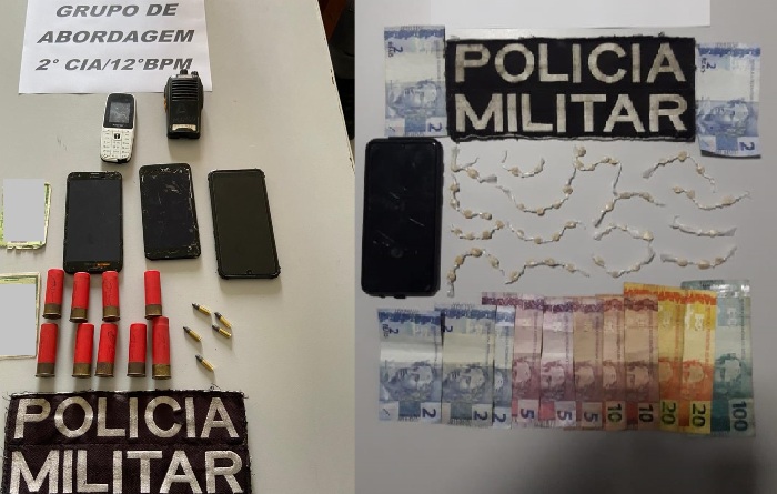 PMs Sombras apreendem droga, dinheiro e munições no Aviso