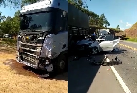 Jacupemba: Três feridos e dois mortos em acidente entre carreta e carro de passeio