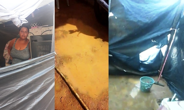 De cortar o coração: Barraca de família alaga no Residencial Rio Doce 