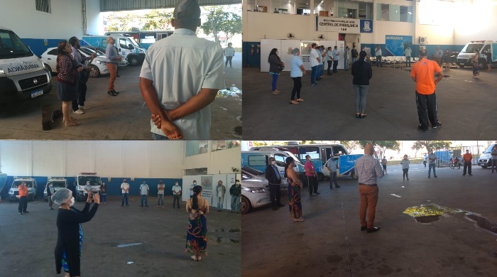 Início de manhã diferente na Central de Ambulância de Linhares