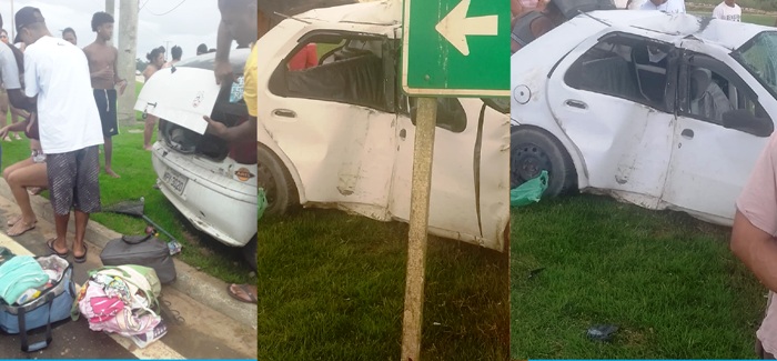Três feridos em acidente na Estrada do Pontal. Criança está entre as vítimas