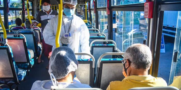 Medição de temperatura nos passageiros do Transporte Coletivo em Linhares