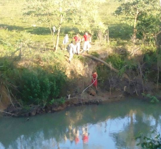 Rio Pequeno: Bombeiros são acionados para resgatar bezerro em local de difícil acesso